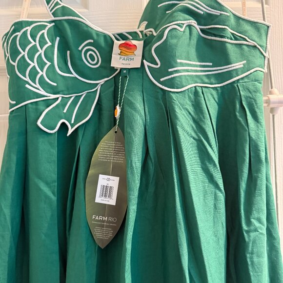 NWT Farm Rio Green Fish Top Maxi Dress Size M - Picture 3 of 3